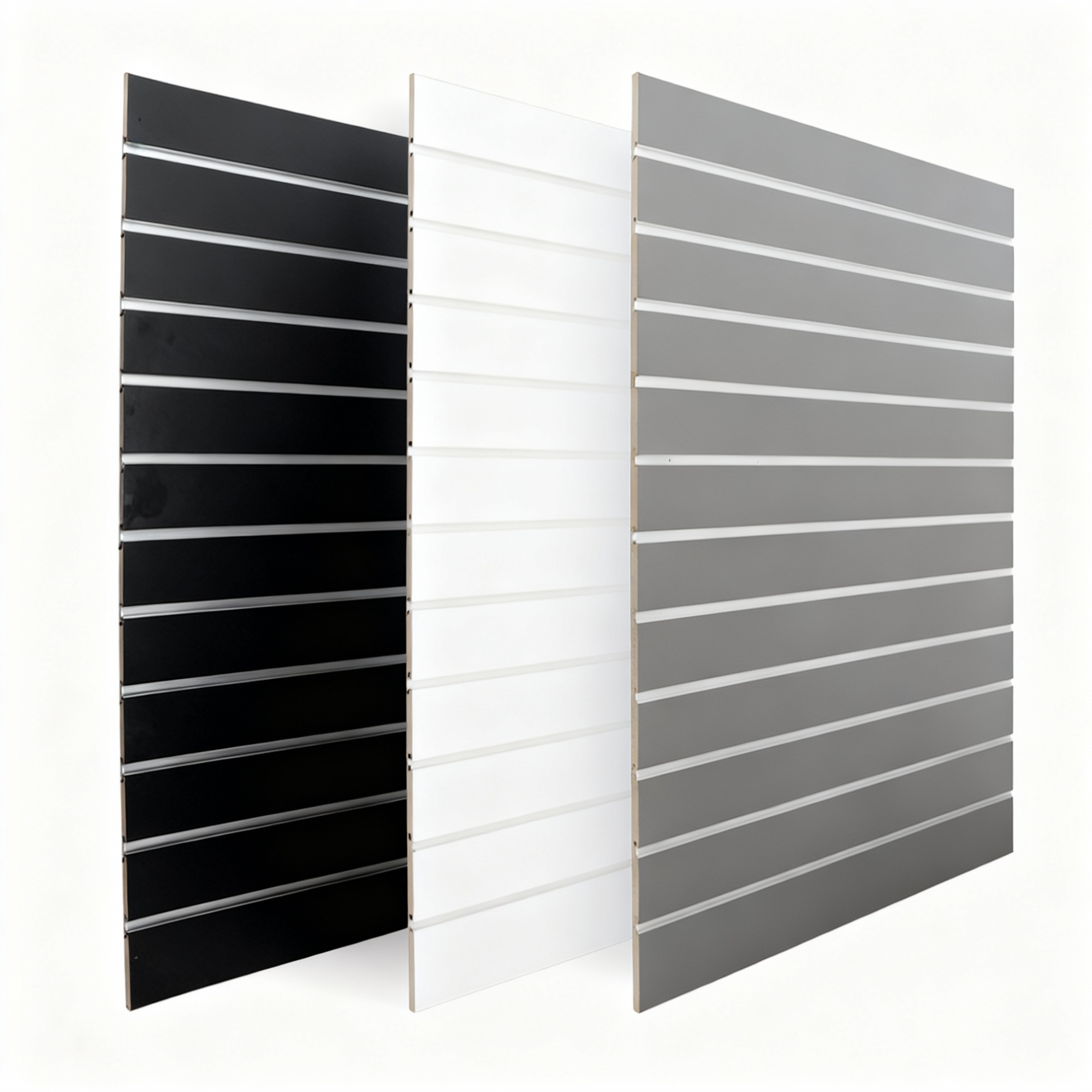 Slatwall panels with hooks and fittings for retail display
