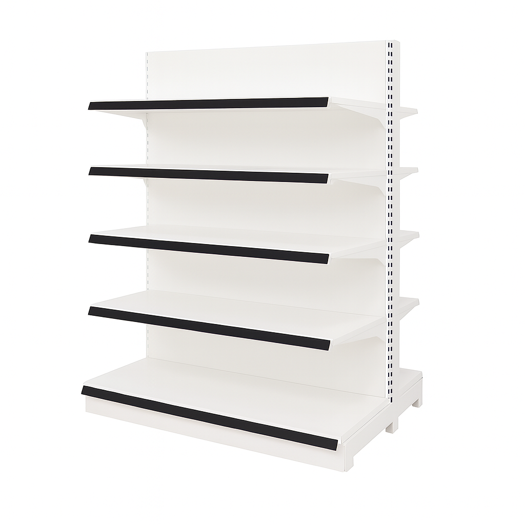 White Double Sided Gondola Unit - Image 1